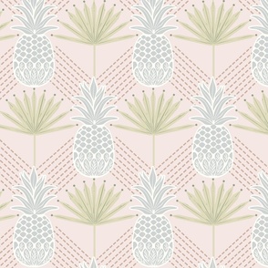 Boho Tropical Palm Pineapple_Shell Pink Lrg