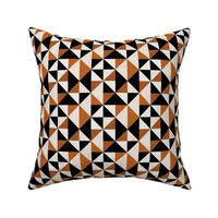 (S) Rustic triangles mid century style orange black and white