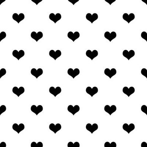 Black hearts on White background small
