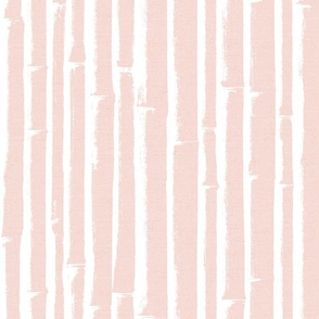 BoHo Bamboo Grasscloth -  Millennial Pink/White  Wallpaper 

