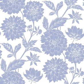 Dahlia Blooms - Lavender Wash