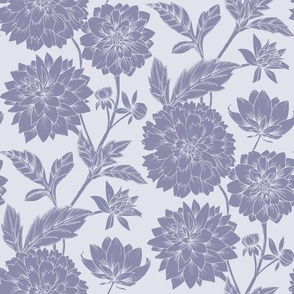 Dahlia Blooms - Icy Lavender