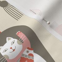 (L) Japanese lucky cat lanterns vanilla