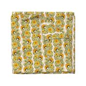 Floral spring passementerie with orange flowers (small size version)