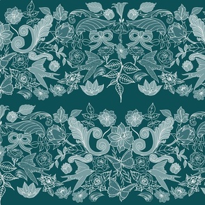 Botanic Garden Lace Trim (dark turquoise)