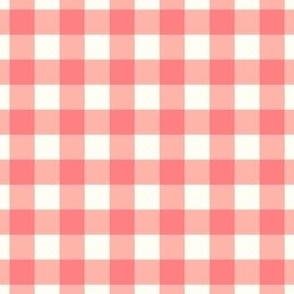 Gingham - pink & off-white