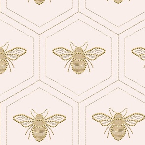 Jumbo large scale Queen bee cream and Gold