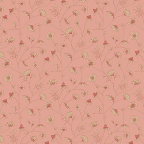 Petite Florals - Pomegranate Pink