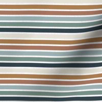 quarter scale stripes: juniper teal, aegean green, marina blue, adobe red, teak gold, bisque beige