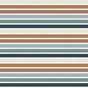 quarter scale stripes: juniper teal, aegean green, marina blue, adobe red, teak gold, bisque beige