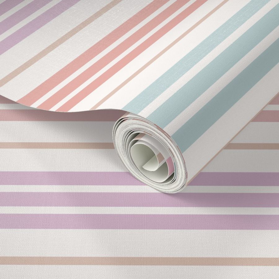 Citrus Twilight, Horizontal Stripe Wallpaper | Spoonflower