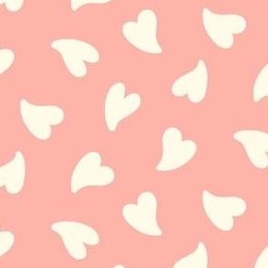hearts - pink & off-white