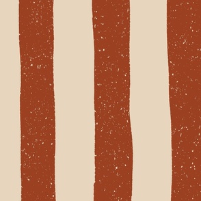 Textured Terra Cotta and Sand Stripe - Jumbo Scale