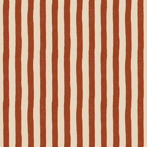 Textured Terra Cotta and Sand Stripe - Small Scale