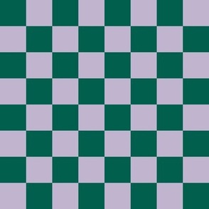 Checkerboard Nostalgia - lavender and green - 1 inch