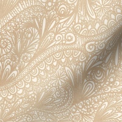 Lacey Boho Passementerie - tan and cream - large