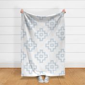 boho geometric dash - hand-drawn fog dash on white - blue tribal coastal wallpaper and fabric