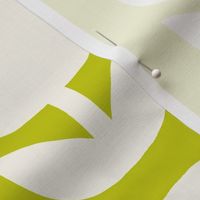 Two Tulips Up and Down - creamy white on Cyber Lime Green - simple bold tulip - large