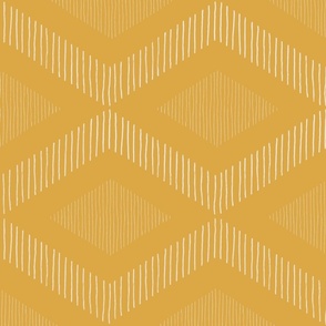 large boho casual abstract fringe - lozenge on mustard yellow - boho southwestern wallpaper