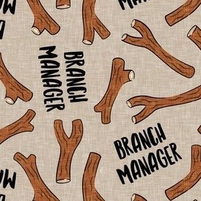 branch manager - sticks - twigs - tree branch - funny dog fabric - neutral - C23