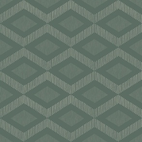 boho casual abstract fringe - lozenge on green - boho southwestern wallpaper