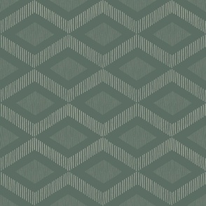 boho casual abstract fringe - western lozenge on green - boho southwestern wallpaper