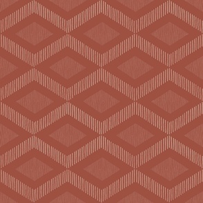 boho casual abstract fringe - lozenge on terracotta - boho southwestern wallpaper