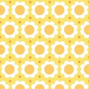 plain daisy on yellow w orange large