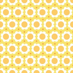 plain daisy on yellow w orange medium