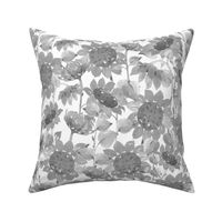 Watercolor Sunflowers Floral Gray 18 inch