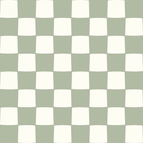 Checkerboard boho light sage green by Jac Slade