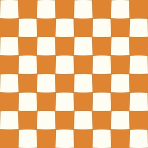 Checkerboard boho orange by Jac Slade