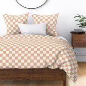 Checkerboard boho peach brown by Jac Slade