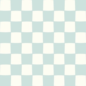 Checkerboard boho seaglass blue green by Jac Slade