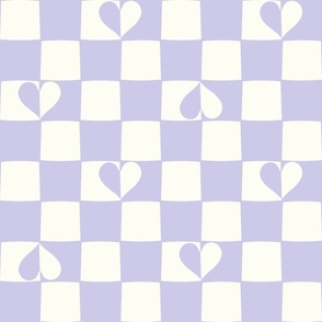 Checkerboard hearts boho mauve by Jac Slade