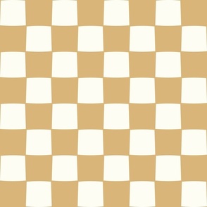 Checkerboard boho honey brown by Jac Slade