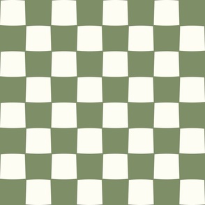 Checkerboard boho sage green by Jac Slade