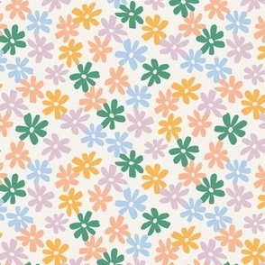 small Fleur Flowers in Emerald Pink_ Yellow and Pastel Lilac