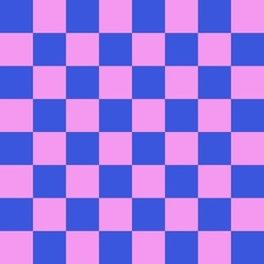 Nostalgic Checkerboard - hot pink and cobalt