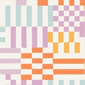 Checkery Checker in Tangerine, Spearmint, Lilac, Yellow