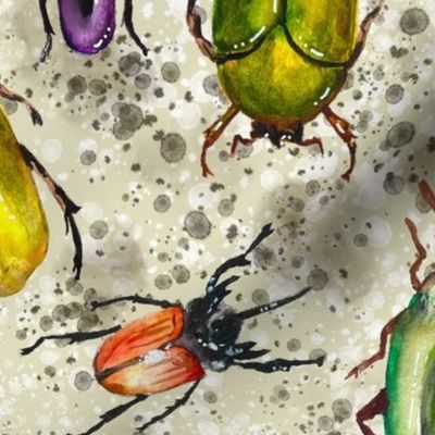 Doodle Bugs: Watercolor Beetle Bop, Dirt- Jumbo 