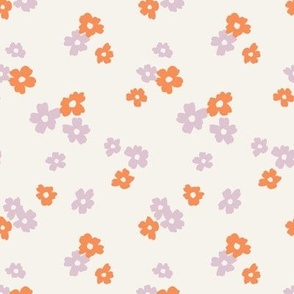 Fleur-fetti Flowers in Tangerine and Pastel Lilac