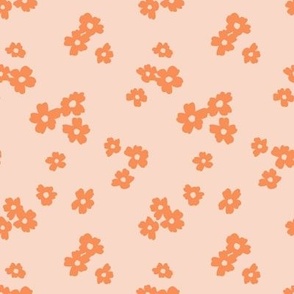 Fleur-fetti Flowers in Tangerine on Pink