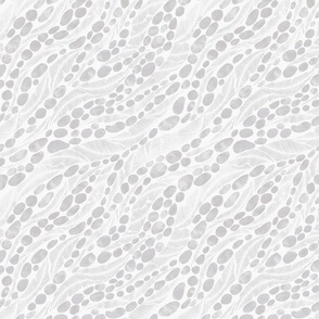 Coastal light gray and white leopard fern modern abstract pattern clash