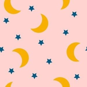 Medium // Night Skies: Moon and Stars - Pink