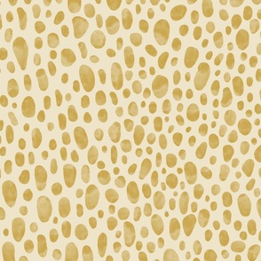 Mustard and bone watercolor leopard spots for neutral boho wallpaper and quilting