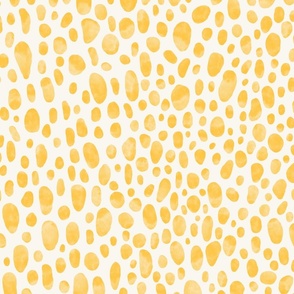 Sunflower yellow watercolor leopard spots for boho wallpaper and quilting