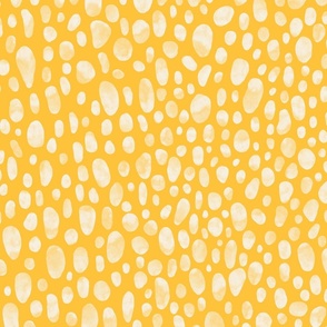 Sunflower yellow hand painted watercolor leopard spots for boho wallpaper and quilting