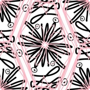 Retro Floral Pink and Black