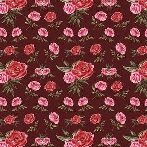 Mini - Giovanna Rose Florals I - Rouge w Texture II